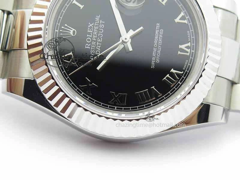 DateJust II 41mm SS BP Maker Best Edition Black Roman Markers Dial On SS Bracelet SA3136