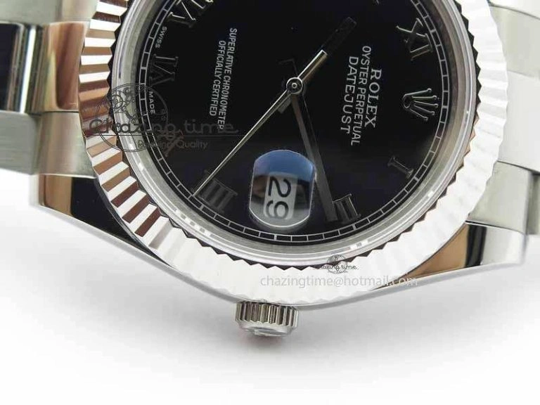 DateJust II 41mm SS BP Maker Best Edition Black Roman Markers Dial On SS Bracelet SA3136
