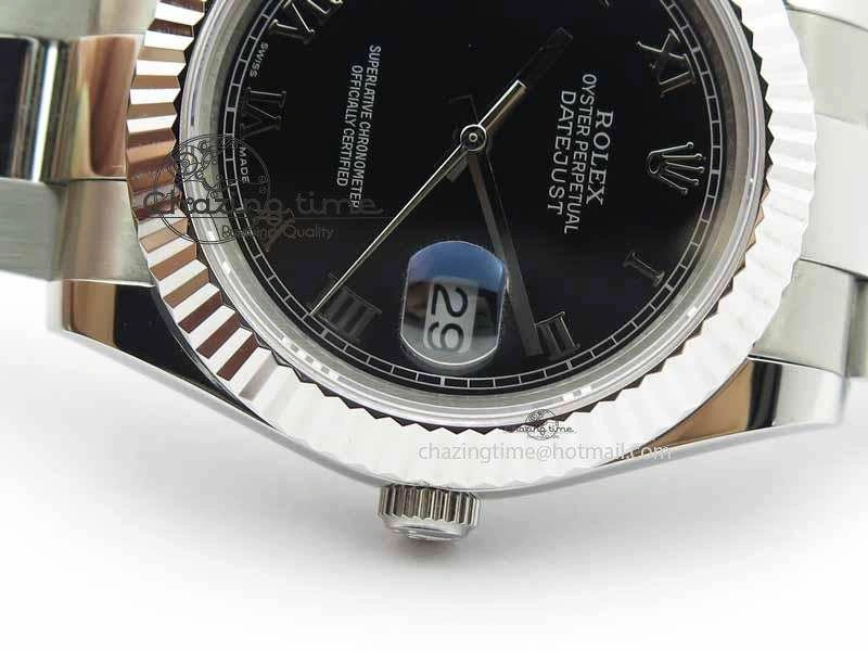 DateJust II 41mm SS BP Maker Best Edition Black Roman Markers Dial On SS Bracelet SA3136