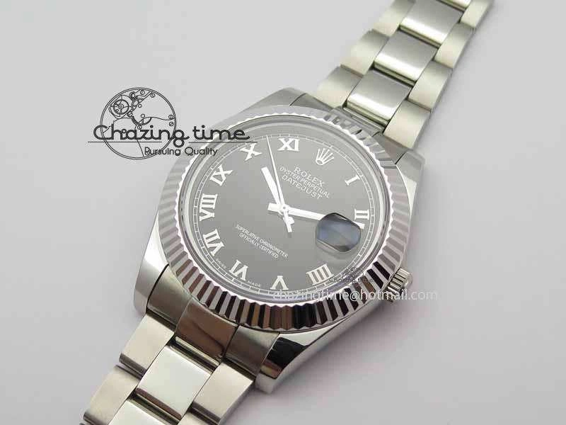 DateJust II 41mm SS BP Maker Best Edition Black Roman Markers Dial On SS Bracelet SA3136