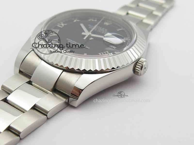 DateJust II 41mm SS BP Maker Best Edition Black Roman Markers Dial On SS Bracelet SA3136
