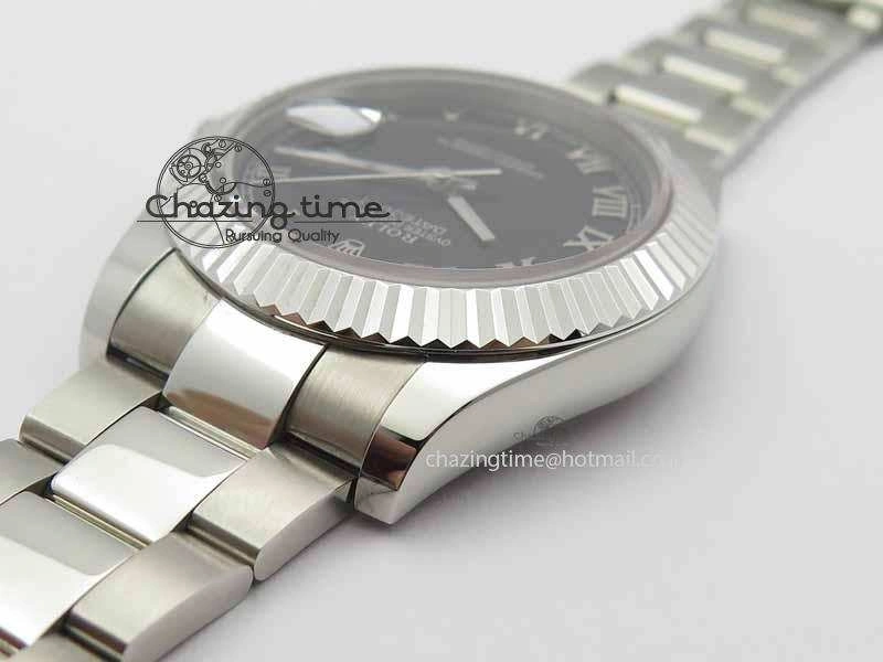 DateJust II 41mm SS BP Maker Best Edition Black Roman Markers Dial On SS Bracelet SA3136