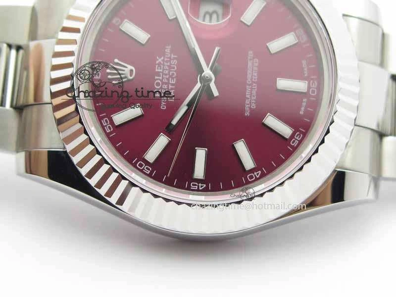 DateJust II 41mm SS BP Maker Best Edition Red Dial On SS Bracelet SA3136