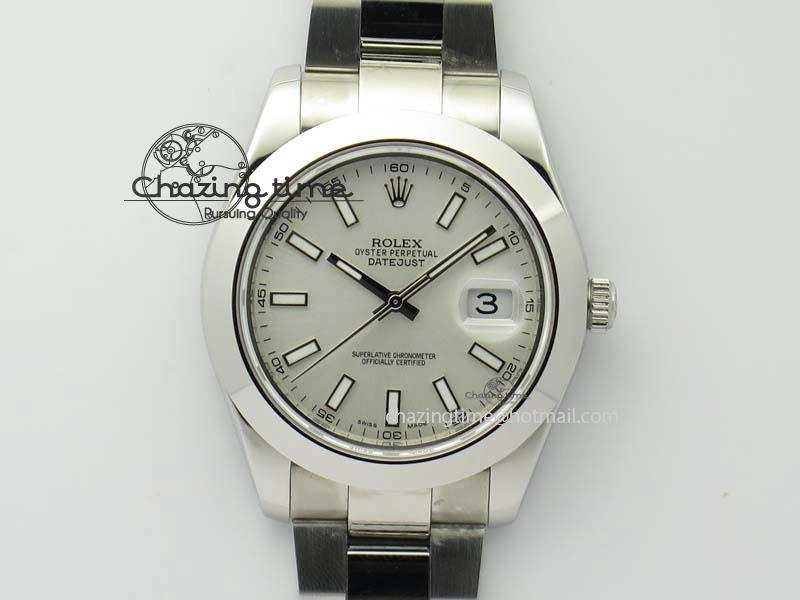 DateJust II 41mm SS BP-Maker Best Edition Sliver Stick Dial On SS Bracelet A2824 V2