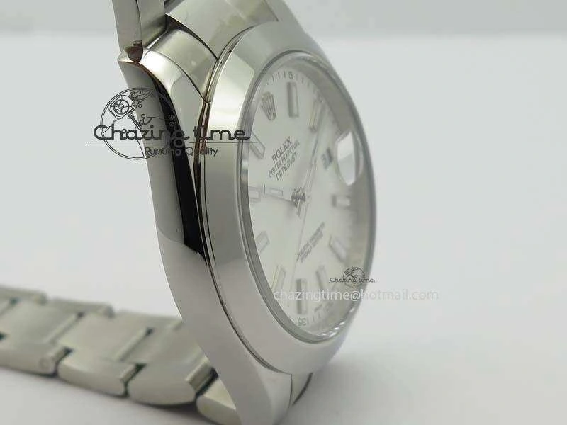 DateJust II 41mm SS BP-Maker Best Edition Sliver Stick Dial On SS Bracelet A2824 V2
