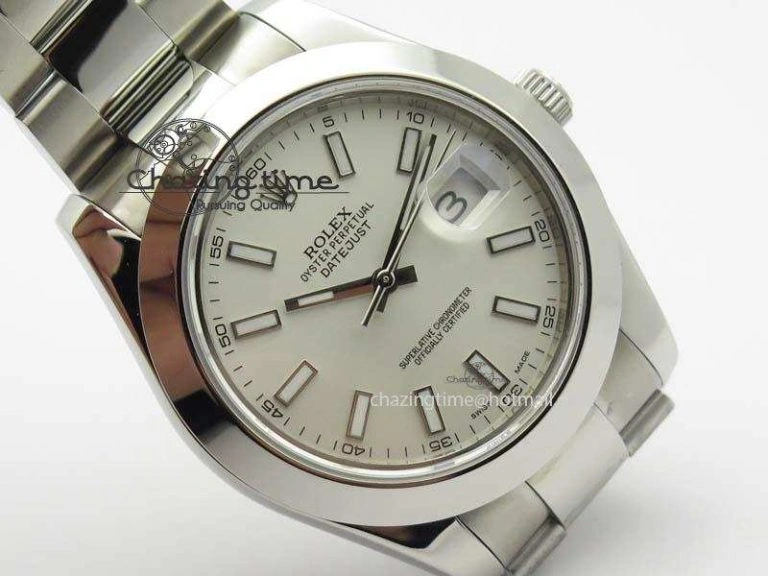 DateJust II 41mm SS BP-Maker Best Edition Sliver Stick Dial On SS Bracelet A2824 V2