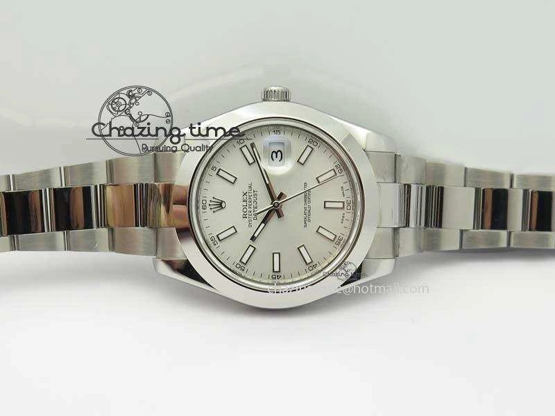 DateJust II 41mm SS BP-Maker Best Edition Sliver Stick Dial On SS Bracelet A2824 V2