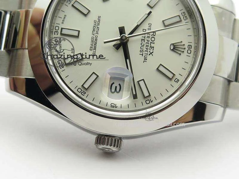 DateJust II 41mm SS BP-Maker Best Edition Sliver Stick Dial On SS Bracelet A2824 V2