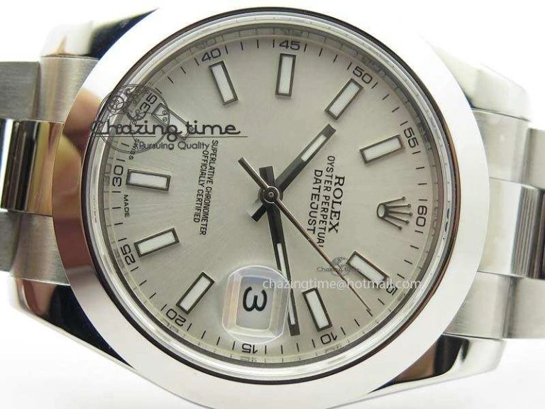 DateJust II 41mm SS BP-Maker Best Edition Sliver Stick Dial On SS Bracelet A2824 V2