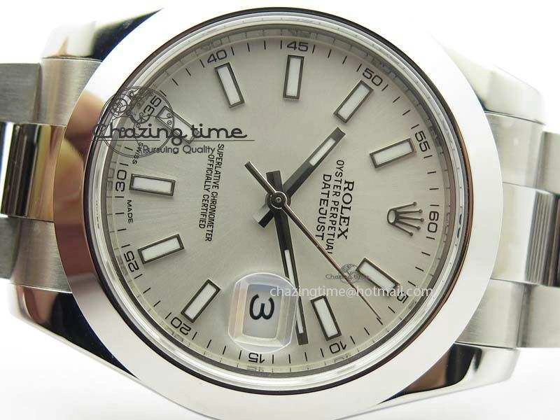 DateJust II 41mm SS BP-Maker Best Edition Sliver Stick Dial On SS Bracelet A2824 V2