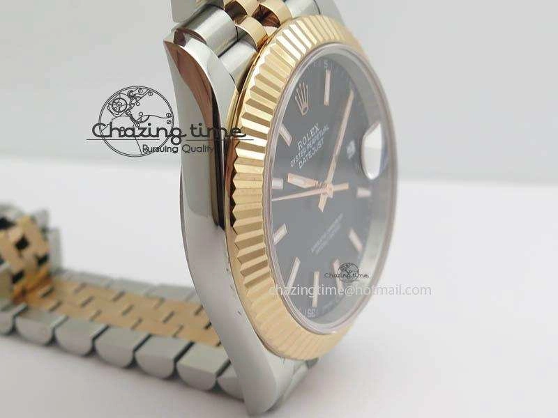 DateJust II 41mm SS RG BP Maker Best Edition Black Sticks Dial On New Version Jubilee Bracelet A2813