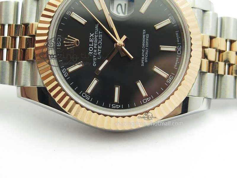 DateJust II 41mm SS RG BP Maker Best Edition Black Sticks Dial On New Version Jubilee Bracelet A2813