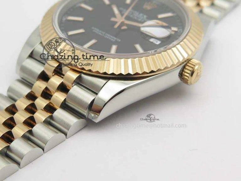 DateJust II 41mm SS RG BP Maker Best Edition Black Sticks Dial On New Version Jubilee Bracelet A2813