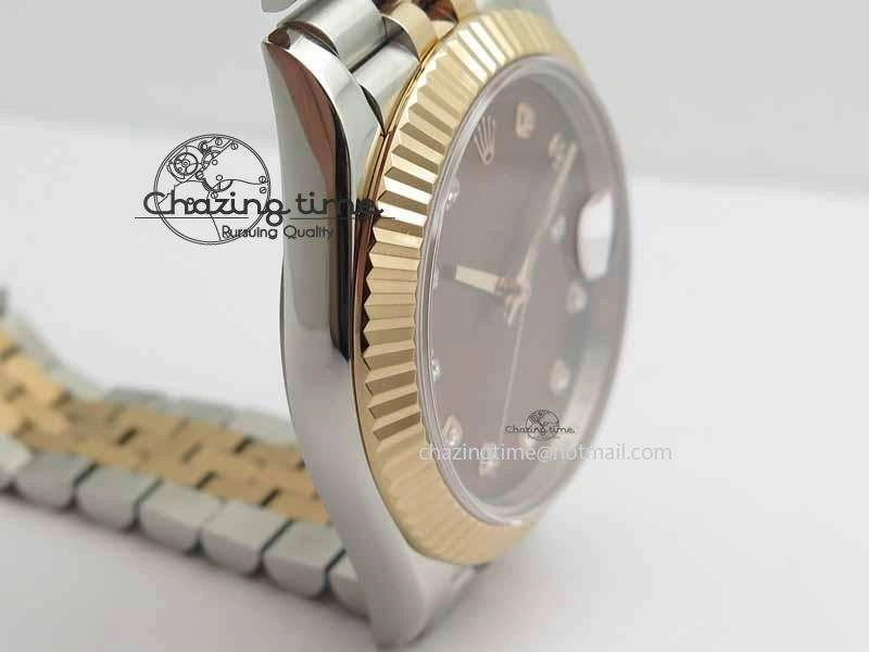 DateJust II 41mm SS RG BP Maker Best Edition Brown Diam Dial On New Version Jubilee Bracelet A2813