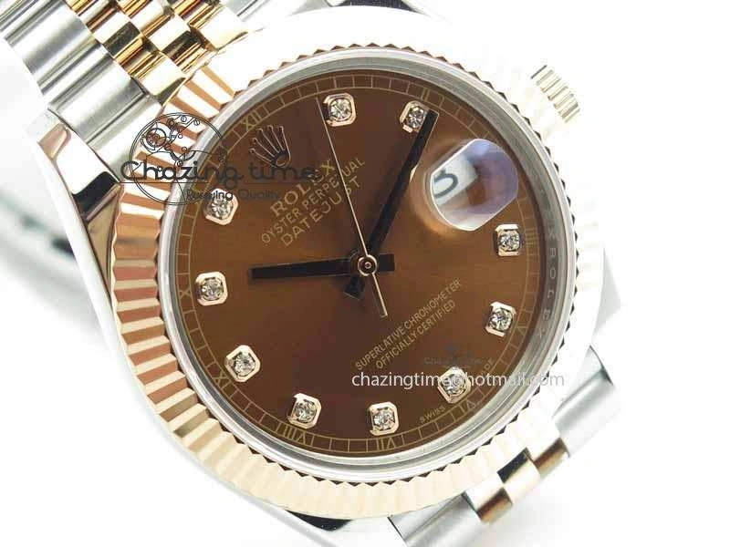DateJust II 41mm SS RG BP Maker Best Edition Brown Diam Dial On New Version Jubilee Bracelet A2813