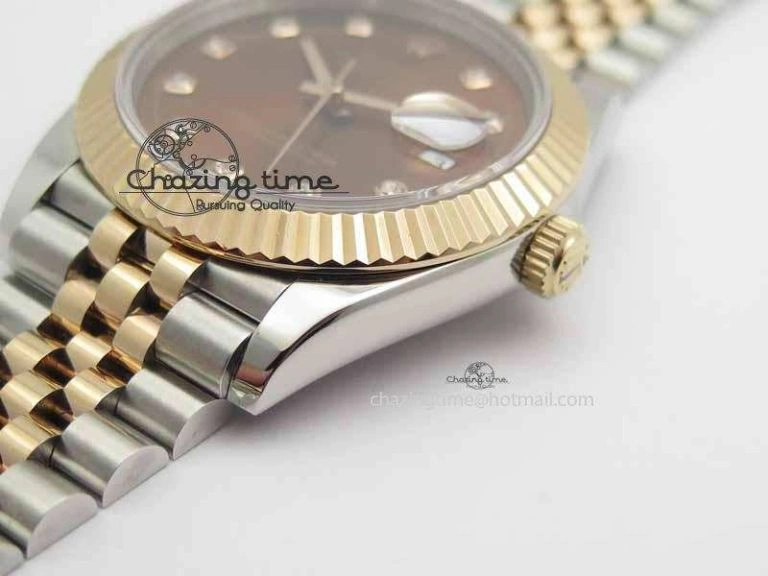DateJust II 41mm SS RG BP Maker Best Edition Brown Diam Dial On New Version Jubilee Bracelet A2813