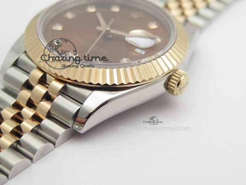 DateJust II 41mm SS RG BP Maker Best Edition Brown Diam Dial On New Version Jubilee Bracelet A2813