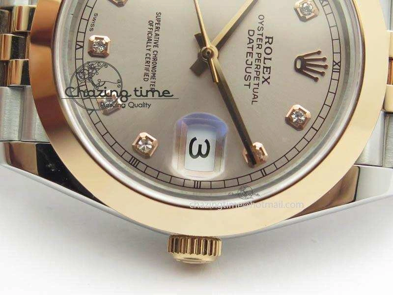 DateJust II 41mm SS RG BP Maker Best Edition Champagne Diam Dial On New Version Jubilee Bracelet A2813
