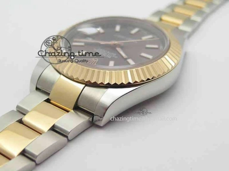 DateJust II 41mm SS RG BP Maker Best Edition Dark Gray Sticks Dial On SS RG Bracelet SA3136