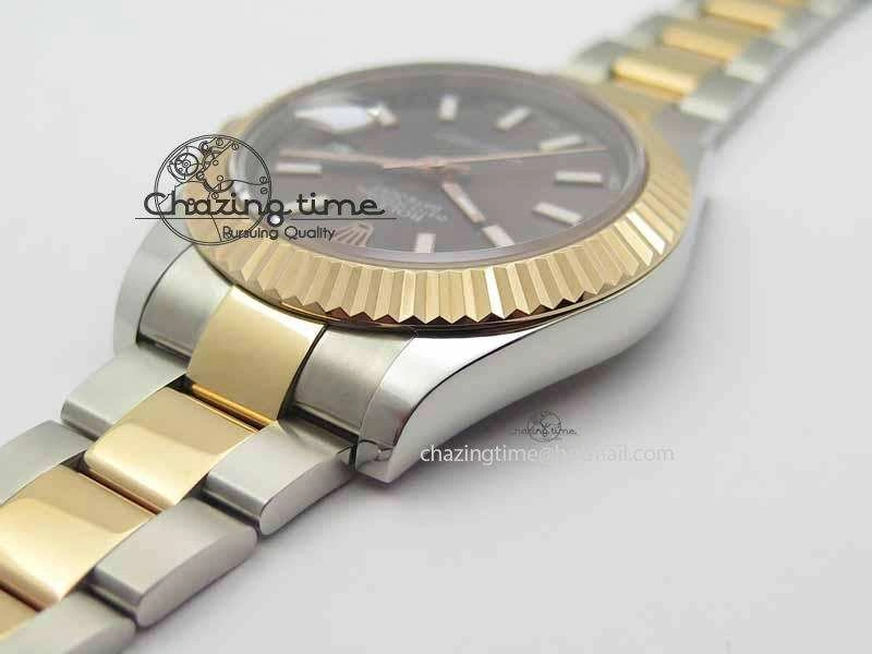 DateJust II 41mm SS RG BP Maker Best Edition Dark Gray Sticks Dial On SS RG Bracelet SA3136