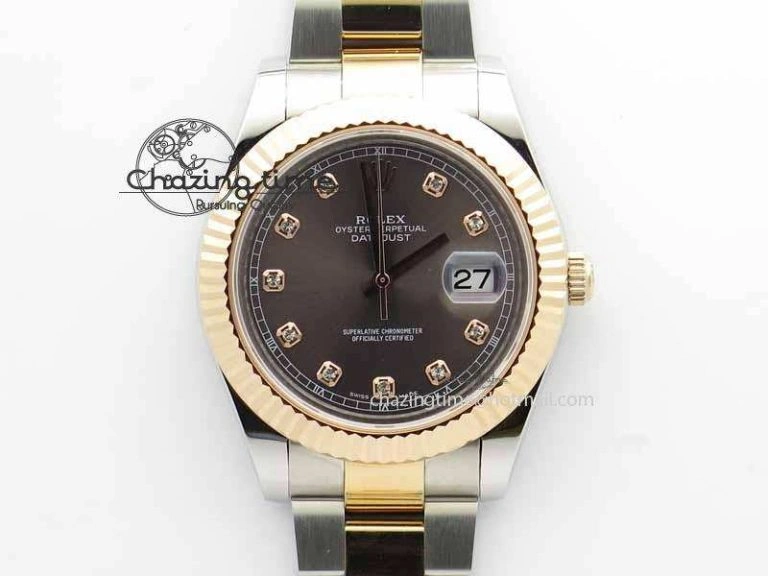 DateJust II 41mm SS RG BP Maker Best Edition Gray Diam Dial On SS RG Bracelet SA3136