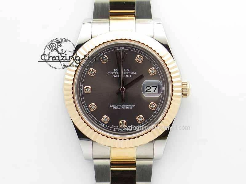 DateJust II 41mm SS RG BP Maker Best Edition Gray Diam Dial On SS RG Bracelet SA3136