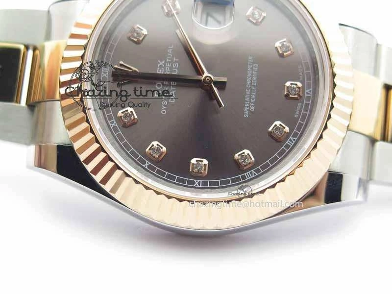 DateJust II 41mm SS RG BP Maker Best Edition Gray Diam Dial On SS RG Bracelet SA3136