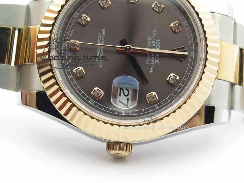 DateJust II 41mm SS RG BP Maker Best Edition Gray Diam Dial On SS RG Bracelet SA3136