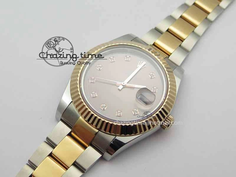 DateJust II 41mm SS RG BP Maker Best Edition Gray Diam Dial On SS RG Bracelet SA3136