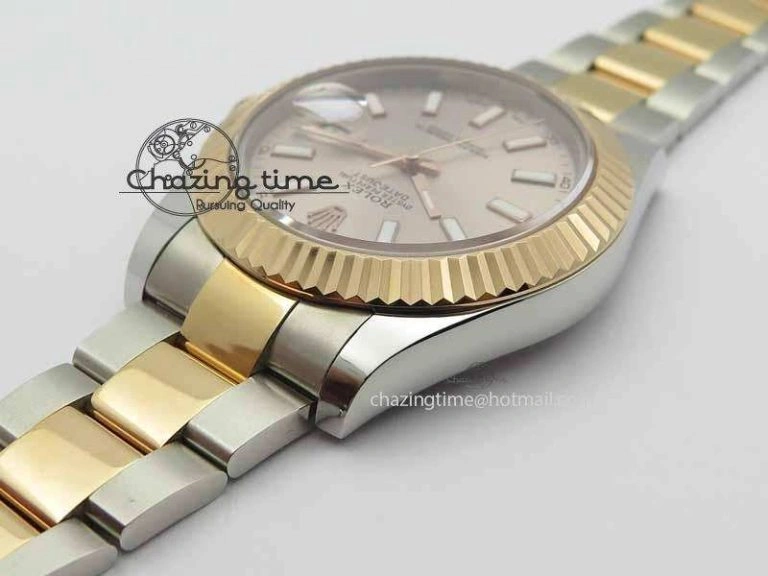 DateJust II 41mm SS RG BP Maker Best Edition Gray Sticks Dial On SS RG Bracelet SA3136