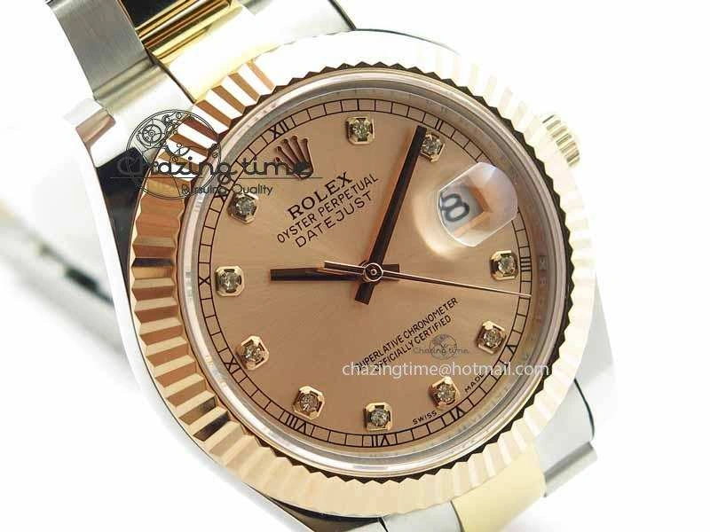 DateJust II 41mm SS RG BP Maker Best Edition RG Diam Dial On SS RG Bracelet SA3136