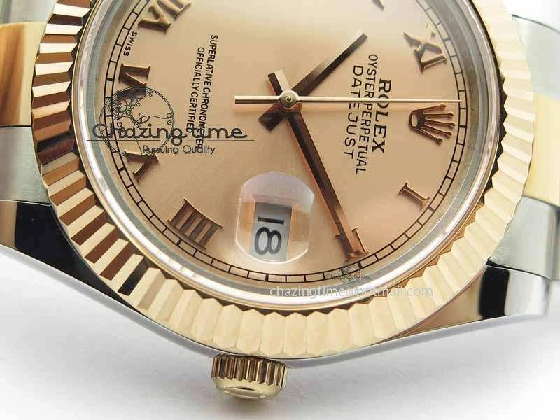 DateJust II 41mm SS RG BP Maker Best Edition RG Roman Dial On SS RG Bracelet SA3136