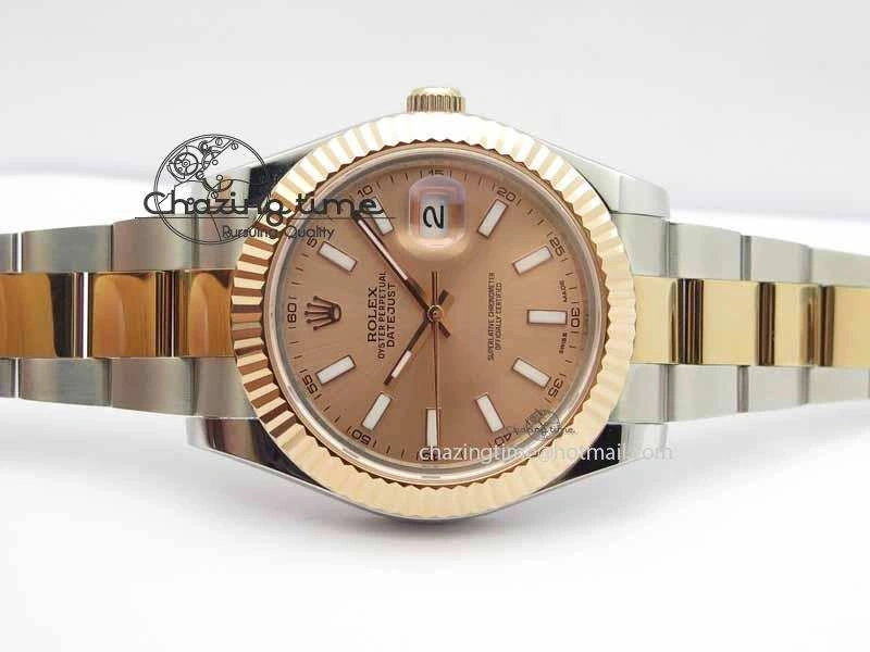 DateJust II 41mm SS RG BP Maker Best Edition Rose Gold Sticks Dial On SS RG Bracelet SA3136