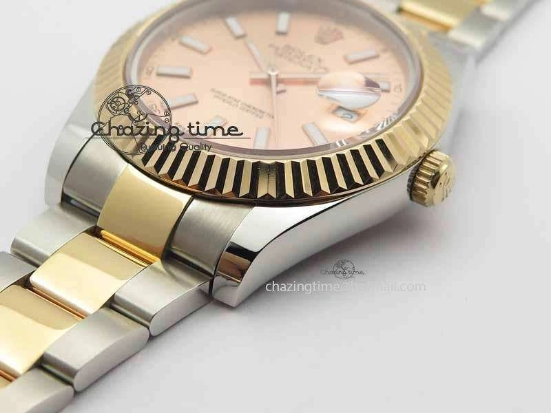 DateJust II 41mm SS RG BP Maker Best Edition Rose Gold Sticks Dial On SS RG Bracelet SA3136