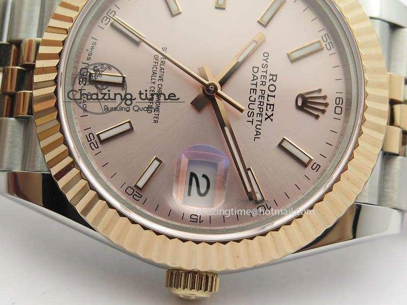 DateJust II 41mm SS RG BP Maker Best Edition Silver Gray Dial On New Version Jubilee Bracelet A2813