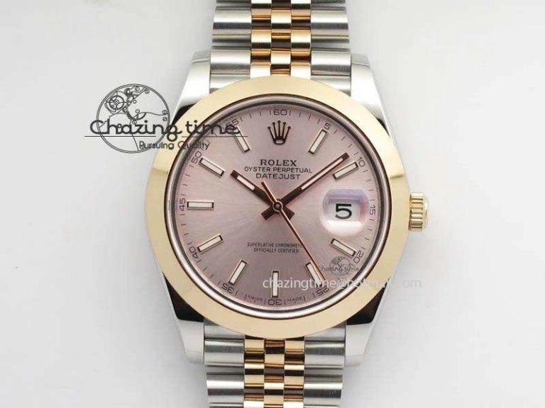 DateJust II 41mm SS RG BP Maker Best Edition Silver Gray Sticks Dial On New Version Jubilee Bracelet A2813