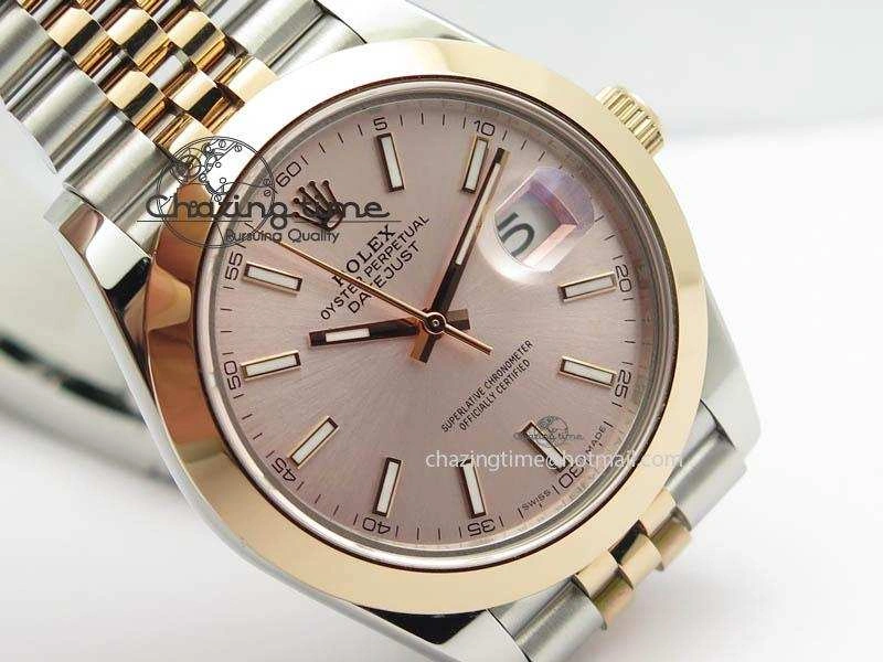 DateJust II 41mm SS RG BP Maker Best Edition Silver Gray Sticks Dial On New Version Jubilee Bracelet A2813