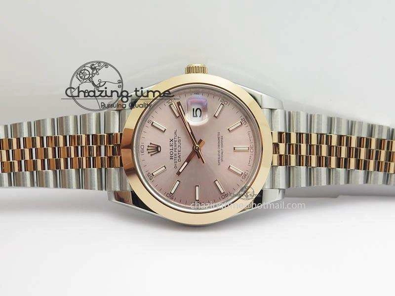 DateJust II 41mm SS RG BP Maker Best Edition Silver Gray Sticks Dial On New Version Jubilee Bracelet A2813