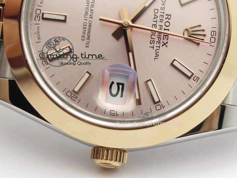 DateJust II 41mm SS RG BP Maker Best Edition Silver Gray Sticks Dial On New Version Jubilee Bracelet A2813