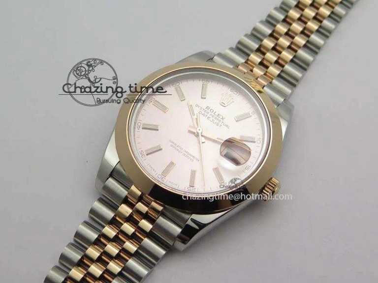 DateJust II 41mm SS RG BP Maker Best Edition Silver Gray Sticks Dial On New Version Jubilee Bracelet A2813