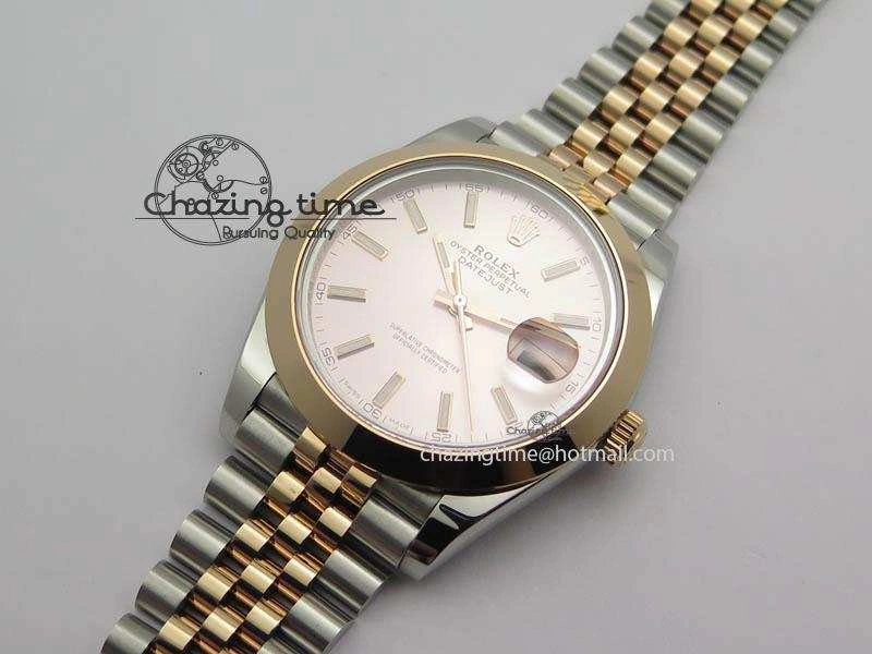 DateJust II 41mm SS RG BP Maker Best Edition Silver Gray Sticks Dial On New Version Jubilee Bracelet A2813