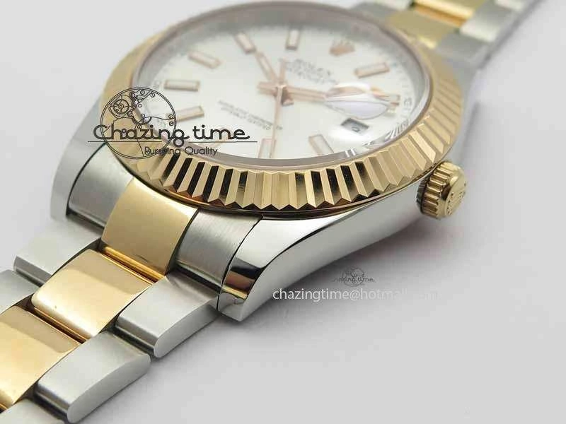 DateJust II 41mm SS RG BP Maker Best Edition Silver Sticks Dial On SS RG Bracelet SA3136