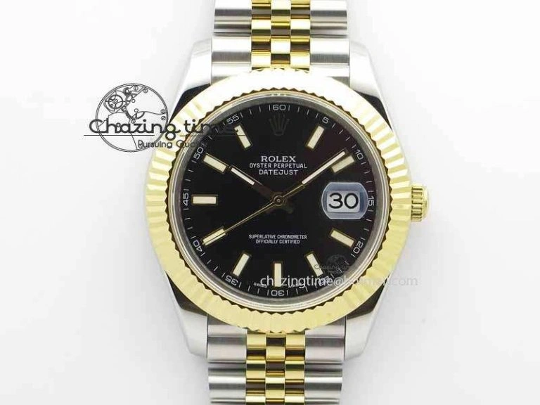 DateJust II 41mm SS YG BP Maker Best Edition Black Dial On Jubilee Bracelet A2813