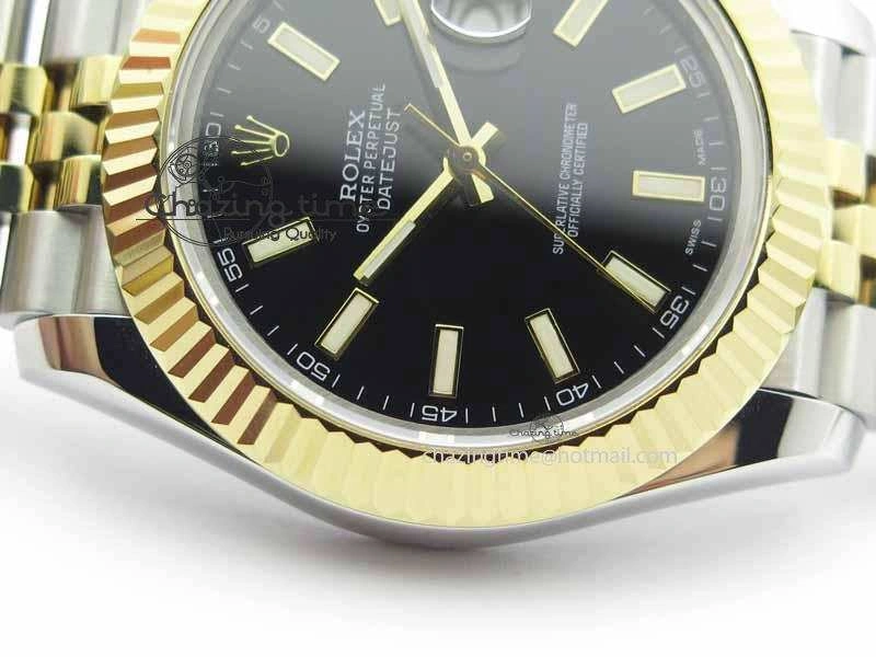 DateJust II 41mm SS YG BP Maker Best Edition Black Dial On Jubilee Bracelet A2813