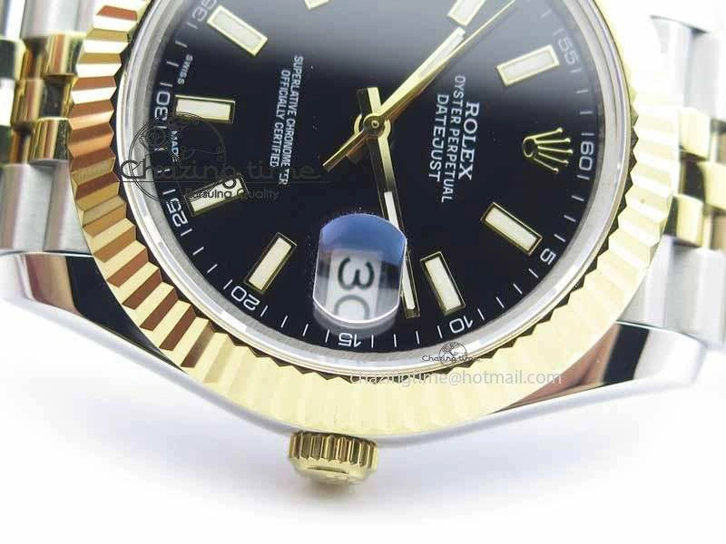 DateJust II 41mm SS YG BP Maker Best Edition Black Dial On Jubilee Bracelet A2813
