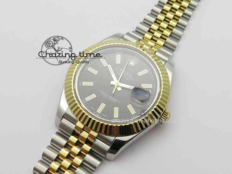 DateJust II 41mm SS YG BP Maker Best Edition Black Dial On Jubilee Bracelet A2813