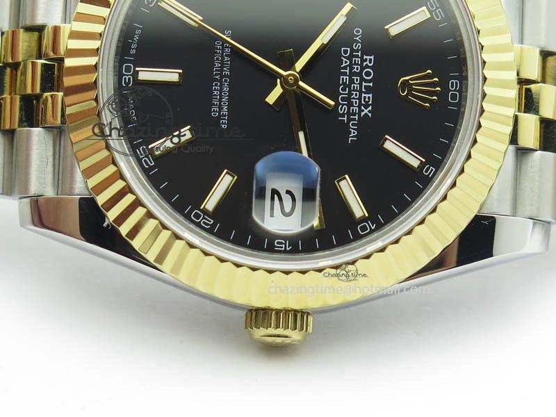 DateJust II 41mm SS YG BP Maker Best Edition Black Dial On New Version Jubilee Bracelet A2813
