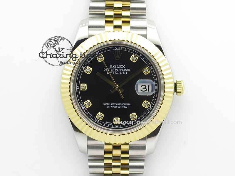 DateJust II 41mm SS YG BP Maker Best Edition Black Diam Dial On Jubilee Bracelet A2813