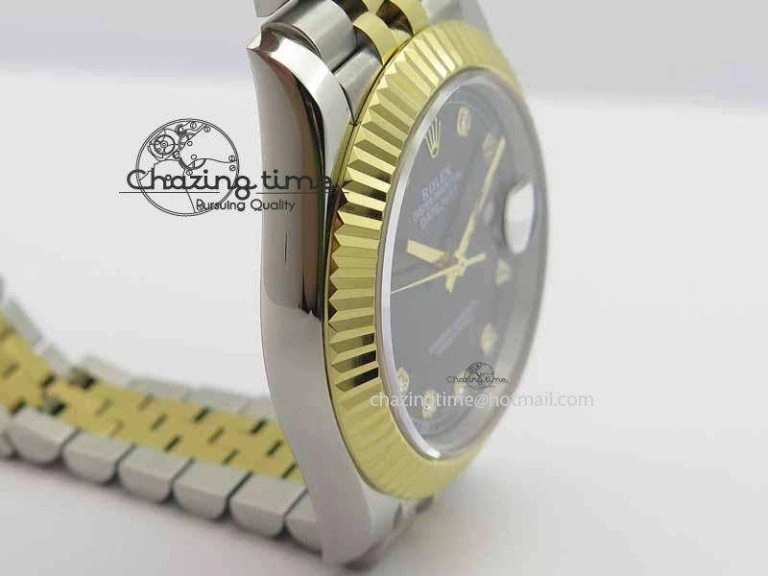 DateJust II 41mm SS YG BP Maker Best Edition Black Diam Dial On Jubilee Bracelet A2813