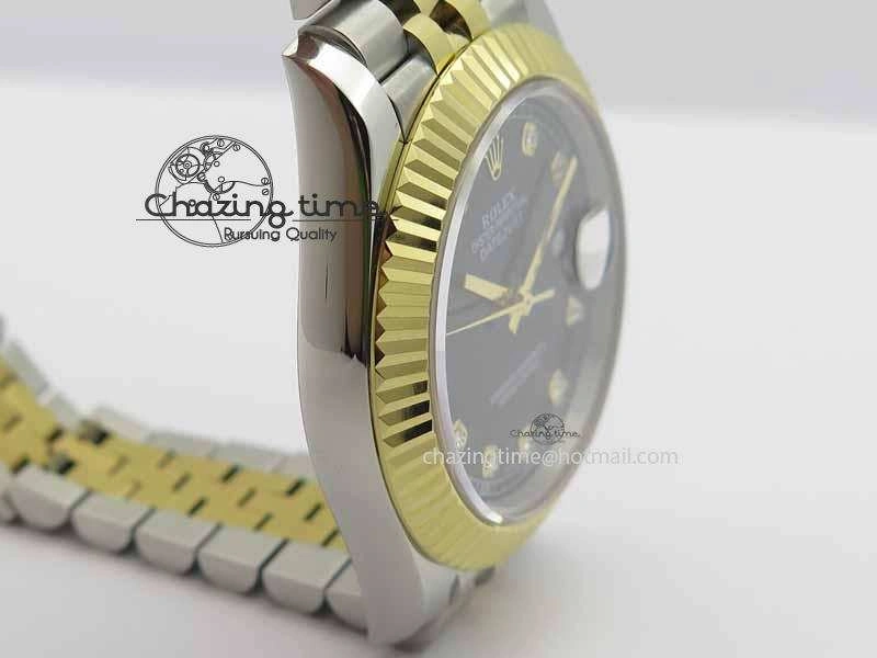 DateJust II 41mm SS YG BP Maker Best Edition Black Diam Dial On Jubilee Bracelet A2813